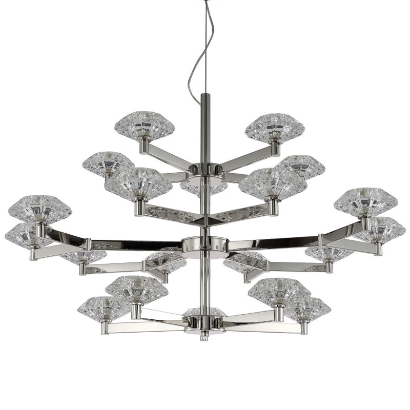Люстра Yerker Chandelier Nickel 20 Никель Прозрачный Люстра Yerker Chandelier Nickel 20 Никель Прозрачный в Волгограде | Loft Concept