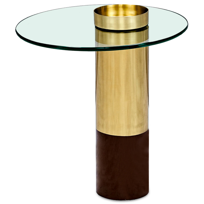 Приставной стол Desi Side Table Прозрачный Латунь Коричневый Приставной стол Desi Side Table Прозрачный Латунь Коричневый в Волгограде | Loft Concept