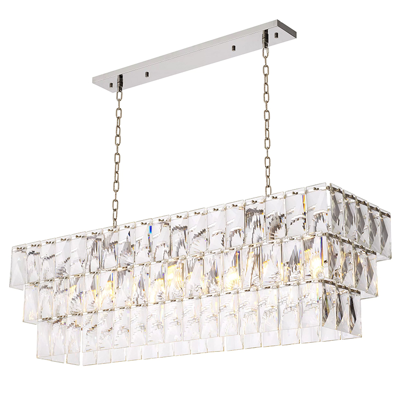 Люстра Eichholtz Chandelier Amazone Rectangular Silver Серебряный Прозрачное Стекло Люстра Eichholtz Chandelier Amazone Rectangular Silver Серебряный Прозрачное Стекло в Волгограде | Loft Concept