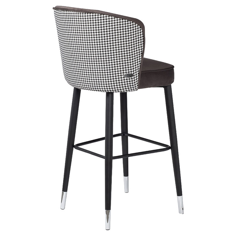 Барный стул Egbert Bar Stool Серый Черный Черно-белый Барный стул Egbert Bar Stool Серый Черный Черно-белый в Волгограде | Loft Concept