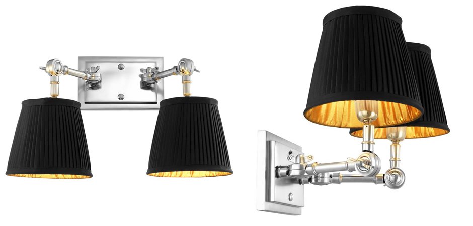 Бра Wall Lamp Wentworth Double Nickel+Black Бра Wall Lamp Wentworth Double Nickel+Black - Loft-Concept в Волгограде
