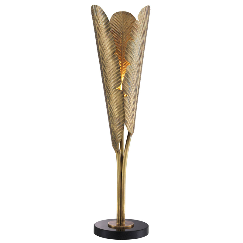 Настольная лампа Eichholtz Table Lamp Plantain Винтажная латунь Черный Настольная лампа Eichholtz Table Lamp Plantain Винтажная латунь Черный в Волгограде | Loft Concept