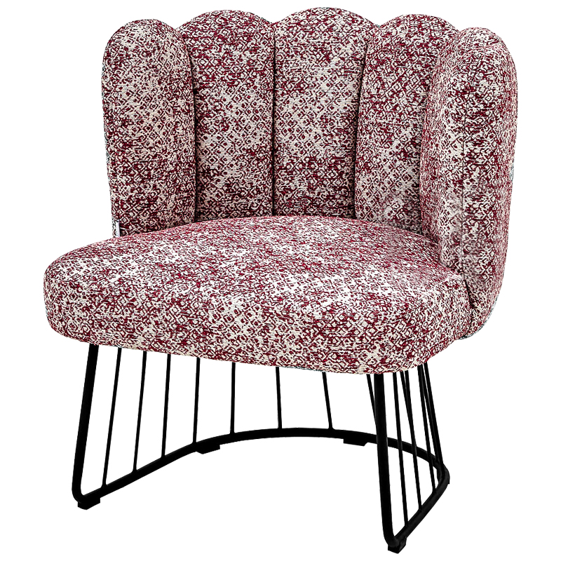 Кресло Noah Armchair cherry-white Бургундский красный Белый Черный в Волгограде | Loft Concept 
