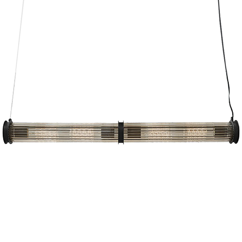 Подвесной светильник Glass TUBE Pendant Double Black Черный Прозрачный Подвесной светильник Glass TUBE Pendant Double Black Черный Прозрачный в Волгограде | Loft Concept