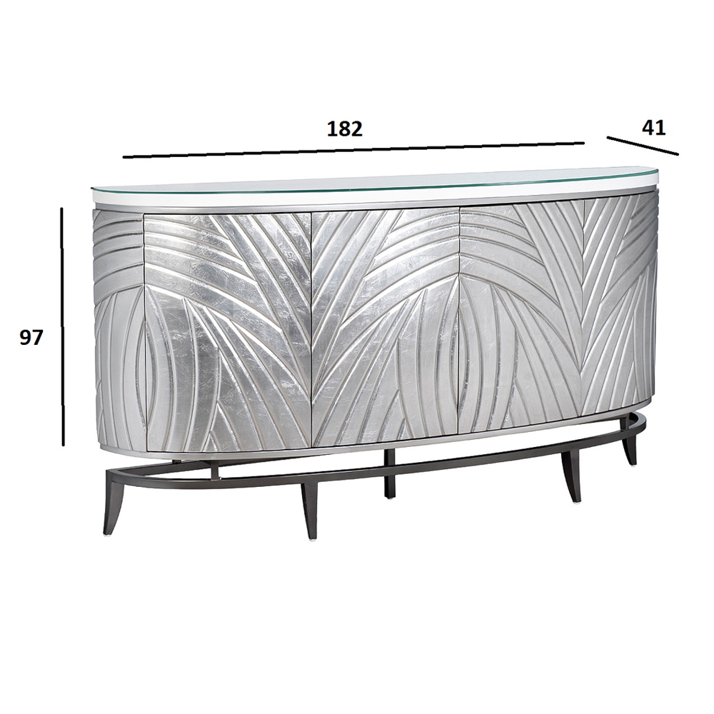 Комод фактурный серебристый с дверцами Silver Chest of Drawers Комод фактурный серебристый с дверцами Silver Chest of Drawers в Волгограде