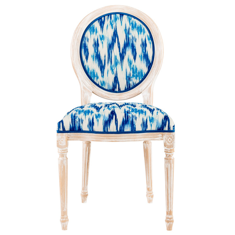 Стул с синим узором Ikat Pattern Белый Голубой Синий Стул с синим узором Ikat Pattern Белый Голубой Синий в Волгограде | Loft Concept