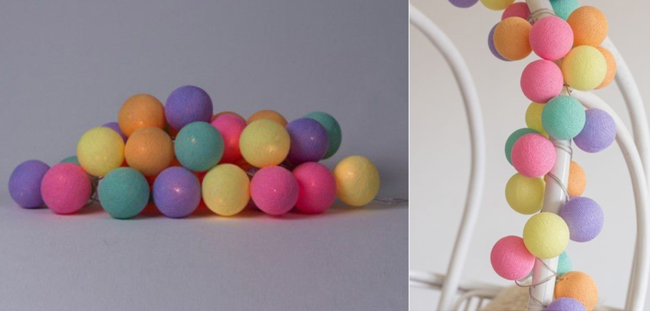 Гирлянда хлопковые фонарики Сotton Ball Ice Cream - Loft-Concept в Волгограде