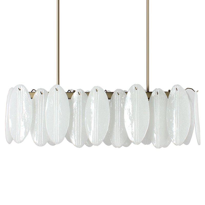 Люстра Angel Style Italian Murano Glass Rectangle Латунь Белый Люстра Angel Style Italian Murano Glass Rectangle Латунь Белый в Волгограде | Loft Concept