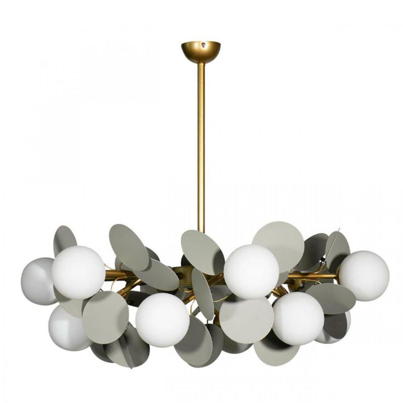 Люстра MATISSE Chandelier Gray 12 ламп Серый Золотой Белый Люстра MATISSE Chandelier Gray 12 ламп Серый Золотой Белый в Волгограде | Loft Concept