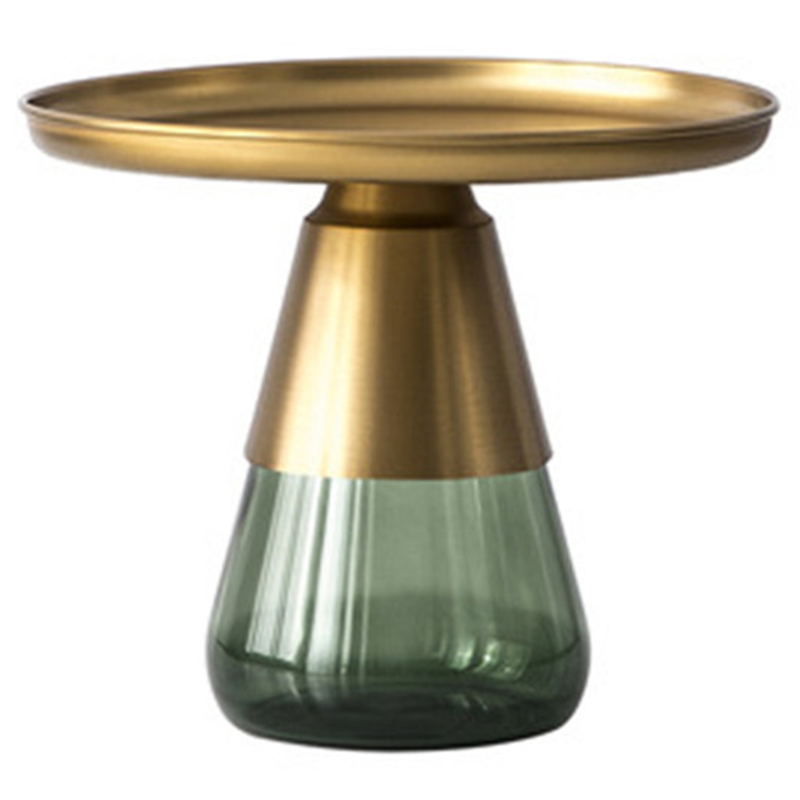 Круглый приставной стол Classico Round Green Side Table High Зеленый Латунь Круглый приставной стол Classico Round Green Side Table High Зеленый Латунь в Волгограде | Loft Concept