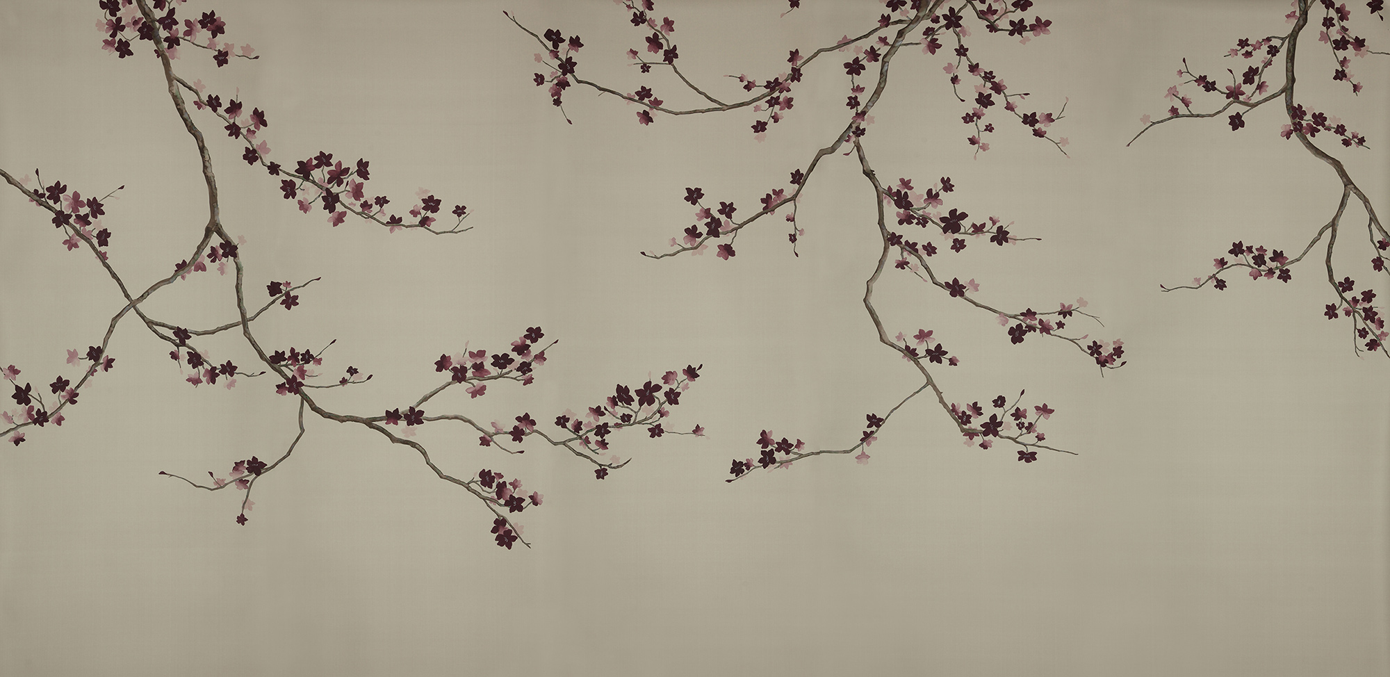Обои ручная роспись Cherry Tree Special Colourway on Icefield dyed silk Обои ручная роспись Cherry Tree Special Colourway on Icefield dyed silk - постер Loft-Concept в Волгограде