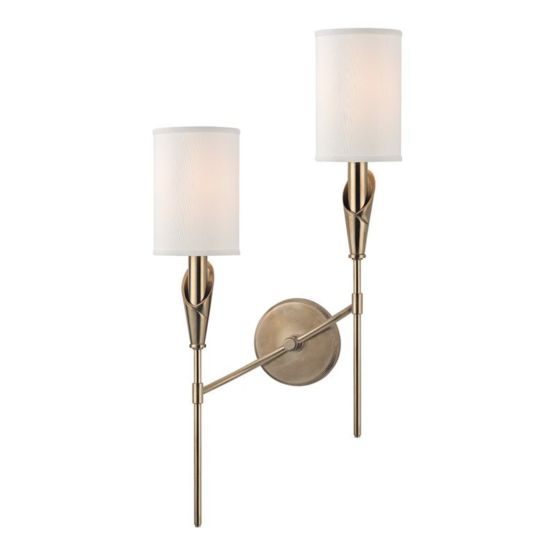 Настенный светильник Wall Sconce TATE 1312L-AGB Латунь Белый Настенный светильник Wall Sconce TATE 1312L-AGB Латунь Белый в Волгограде | Loft Concept
