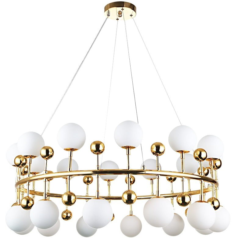 Люстра Milk Bubble Ring Chandelier Глянцевое золото Белый Люстра Milk Bubble Ring Chandelier Глянцевое золото Белый в Волгограде | Loft Concept