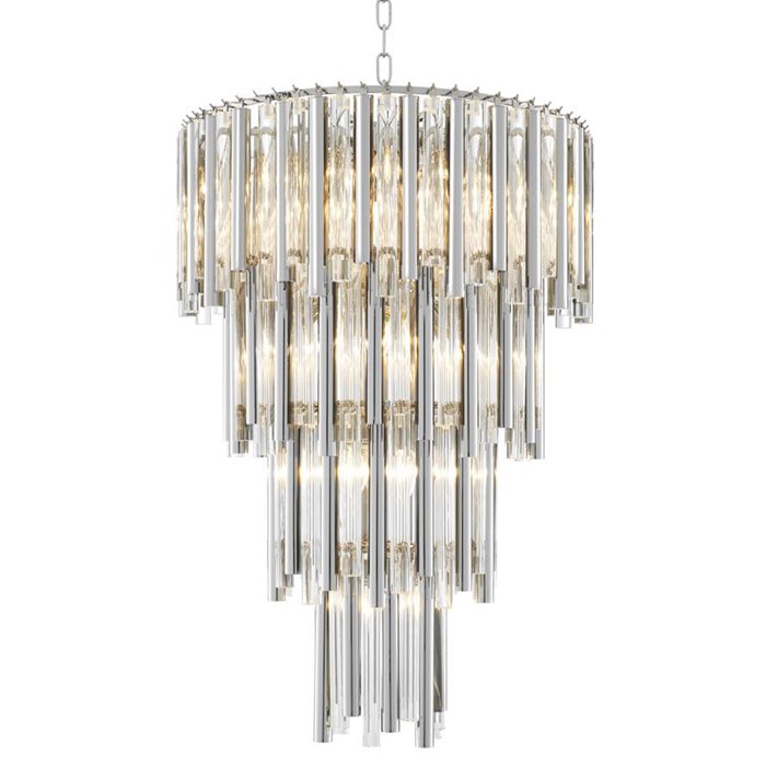 Люстра Eichholtz Chandelier Gigi L Прозрачное Стекло Никель Люстра Eichholtz Chandelier Gigi L Прозрачное Стекло Никель в Волгограде | Loft Concept