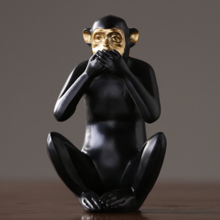 Статуэтка Monkey dont speak Золотой Черный Статуэтка Monkey dont speak Золотой Черный в Волгограде | Loft Concept
