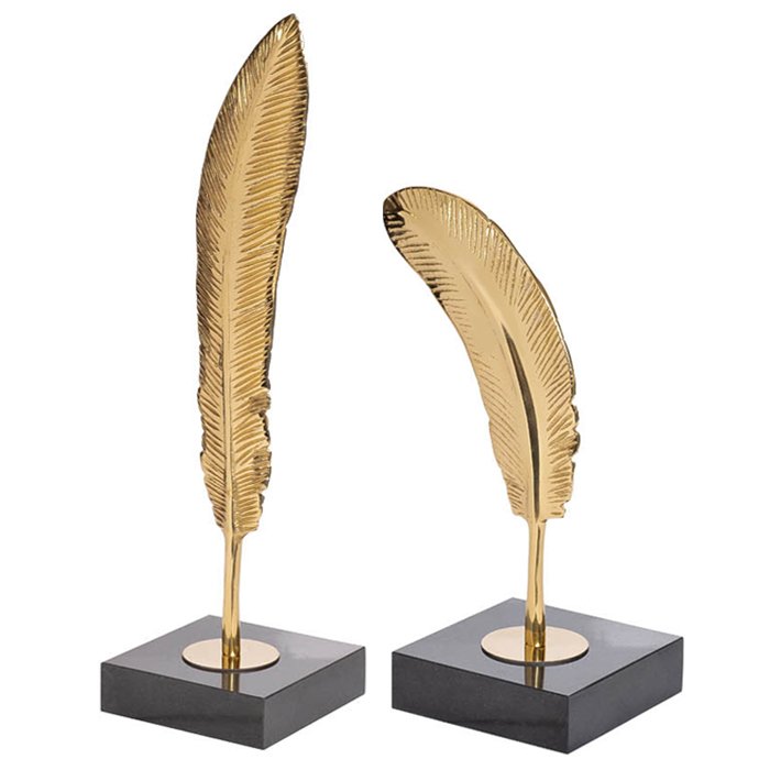 Статуэтка Feather Gold Золотой Черный Статуэтка Feather Gold Золотой Черный в Волгограде | Loft Concept