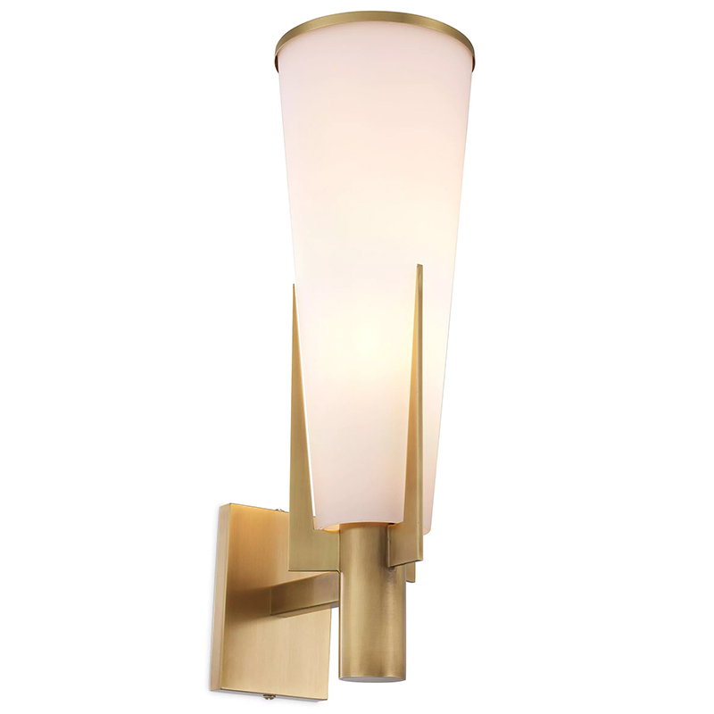 Бра Eichholtz Wall Lamp Dino Brass Латунь Белое матовое стекло Бра Eichholtz Wall Lamp Dino Brass Латунь Белое матовое стекло в Волгограде | Loft Concept