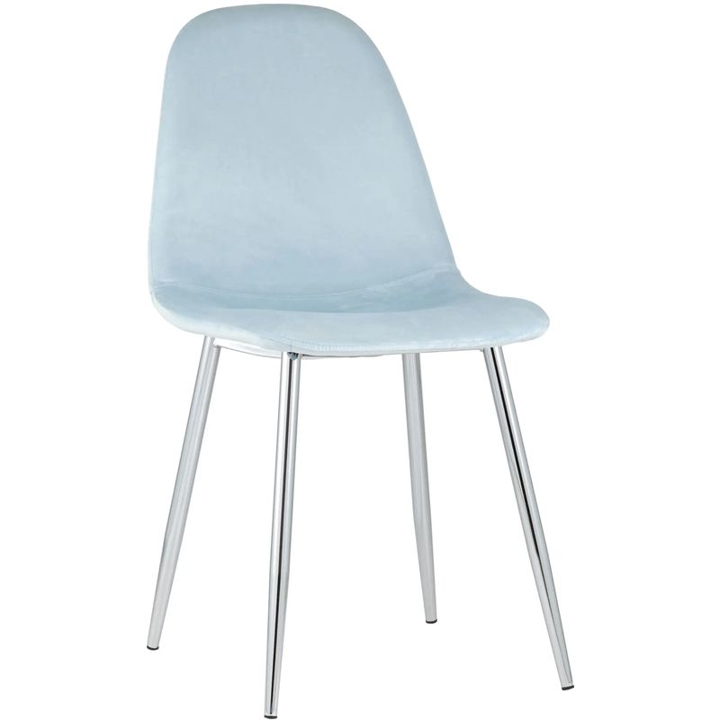 Стул Archie Chair Пастельно-Голубой Велюр Хромированные ножки Голубой пастельный Серебряный Стул Archie Chair Пастельно-Голубой Велюр Хромированные ножки Голубой пастельный Серебряный в Волгограде | Loft Concept
