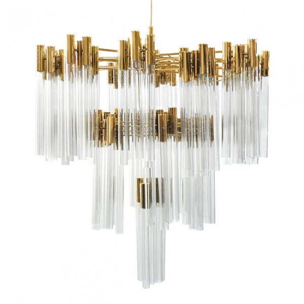 Люстра Contemporary chandelier crystal brass Глянцевое золото Прозрачное Стекло Люстра Contemporary chandelier crystal brass Глянцевое золото Прозрачное Стекло в Волгограде | Loft Concept