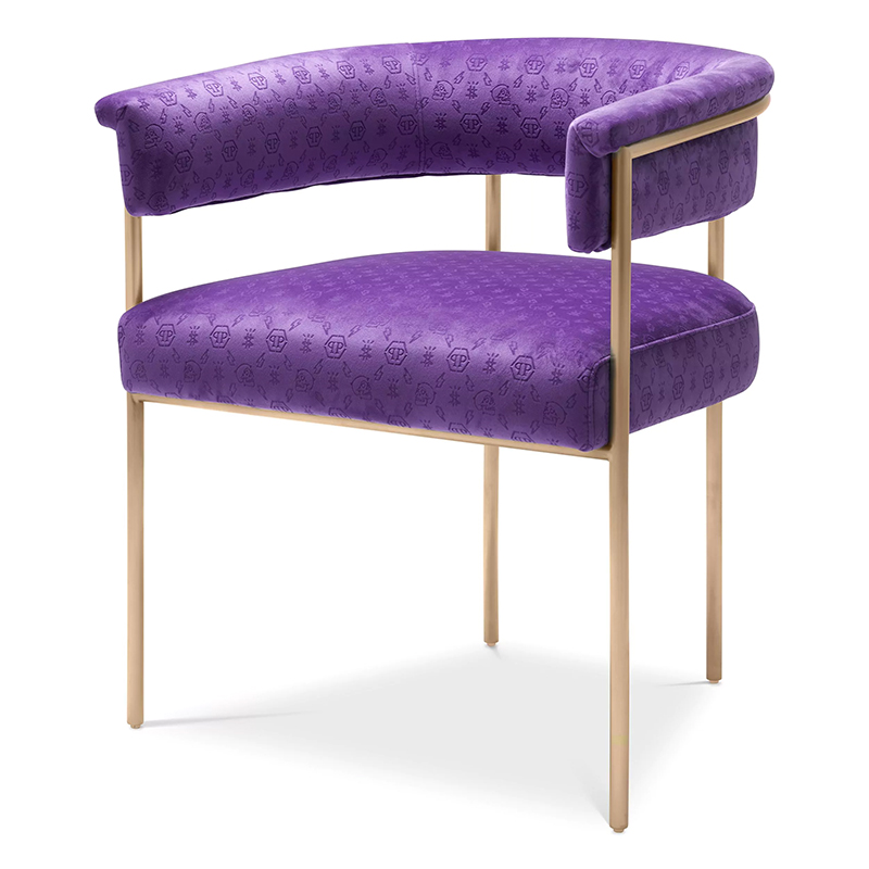 Стул Philipp Plein Dining Chair Monogram Фиолетовый Фиолетовый Золотой Стул Philipp Plein Dining Chair Monogram Фиолетовый Фиолетовый Золотой в Волгограде | Loft Concept