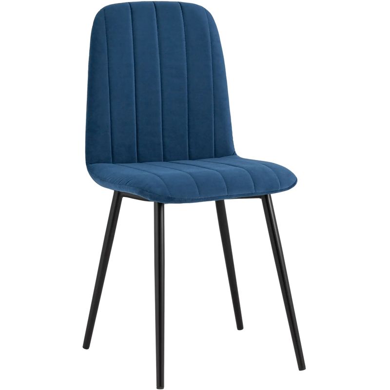 Стул Easy Chair Велюр Синий цвет Синий Черный Стул Easy Chair Велюр Синий цвет Синий Черный в Волгограде | Loft Concept