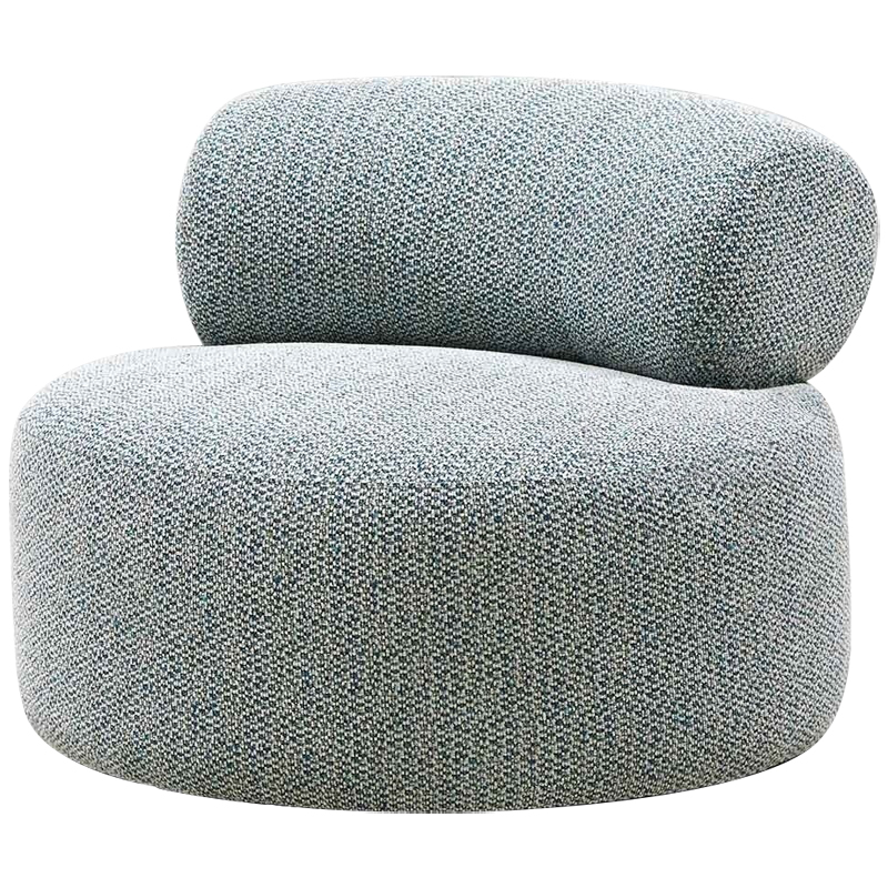 Дизайнерское круглое мягкое кресло в голубой пестрой обивке Roux Round Armchair Голубой Дизайнерское круглое мягкое кресло в голубой пестрой обивке Roux Round Armchair Голубой в Волгограде | Loft Concept