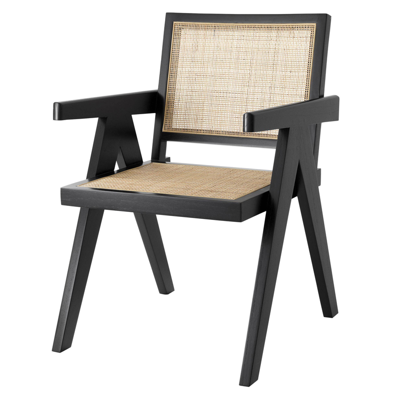 Стул Eichholtz Dining Chair Aristide black Черный Бежевый Стул Eichholtz Dining Chair Aristide black Черный Бежевый в Волгограде | Loft Concept