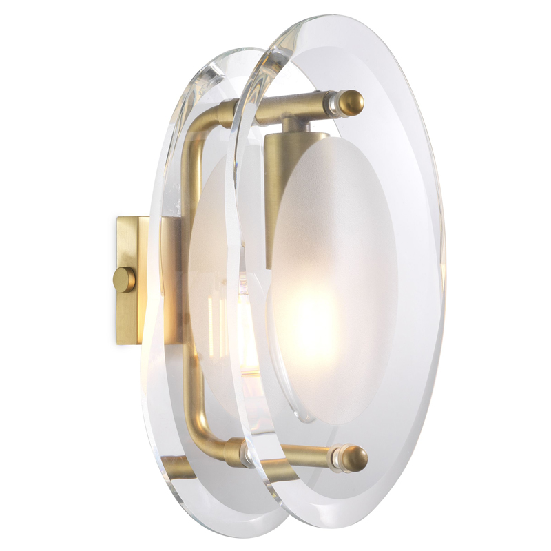 Бра Eichholtz Wall Lamp Sublime Латунь Античная полированная Прозрачный Бра Eichholtz Wall Lamp Sublime Латунь Античная полированная Прозрачный в Волгограде | Loft Concept