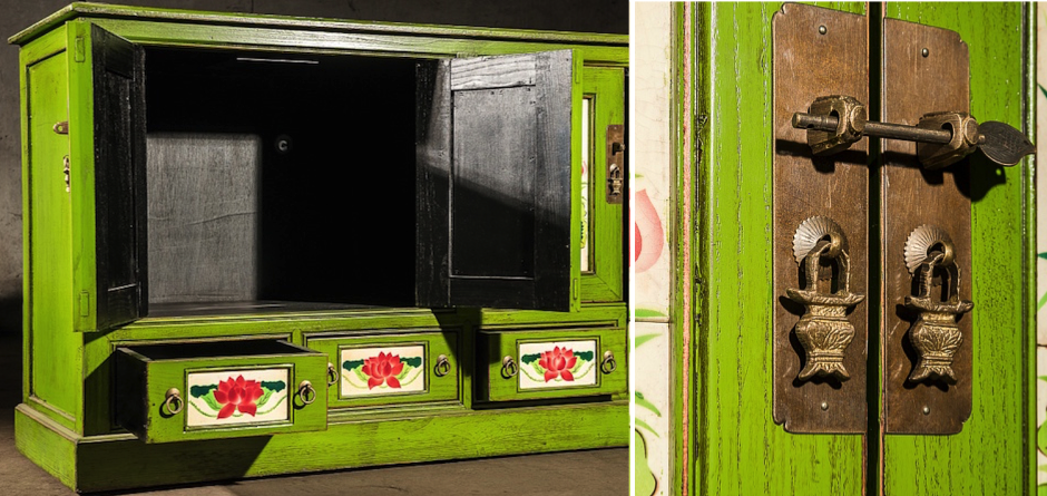 Китайский комод Rustic Cupboard Зеленый Китайский комод Rustic Cupboard Зеленый - Loft-Concept в Волгограде