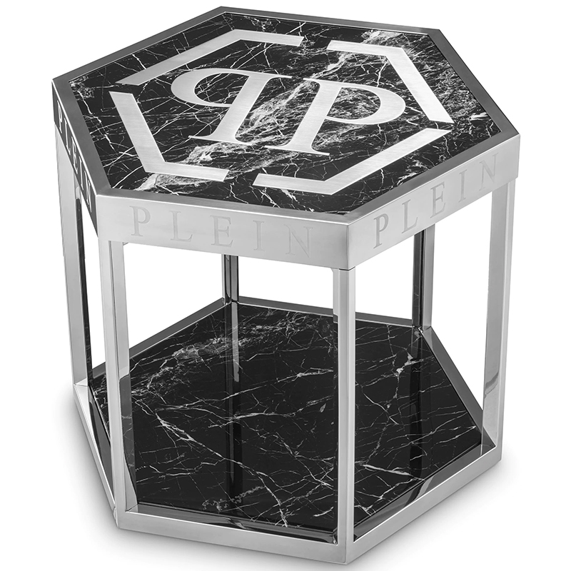 Приставной стол Philipp Plein Side Table Billionaire Chrome Хром Черный Мрамор Nero Приставной стол Philipp Plein Side Table Billionaire Chrome Хром Черный Мрамор Nero в Волгограде | Loft Concept