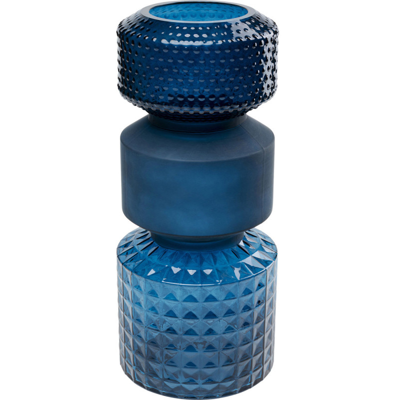 Ваза Geometric Blue Glass Vase 42 Синий Ваза Geometric Blue Glass Vase 42 Синий в Волгограде | Loft Concept