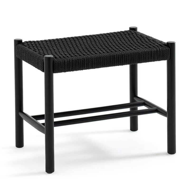 Банкетка Enzo Wicker Black Banquet mini Черный Банкетка Enzo Wicker Black Banquet mini Черный в Волгограде | Loft Concept