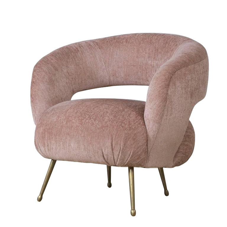 Кресло LAUREL LOUNGE CHAIR Латунь Розовый пастельный Кресло LAUREL LOUNGE CHAIR Латунь Розовый пастельный в Волгограде | Loft Concept