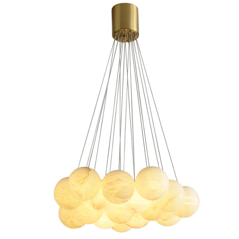 Каскадный Cветильник 16 Шариков из натурального мрамора Marble Balls Lamp Золотой Каскадный Cветильник 16 Шариков из натурального мрамора Marble Balls Lamp Золотой в Волгограде | Loft Concept