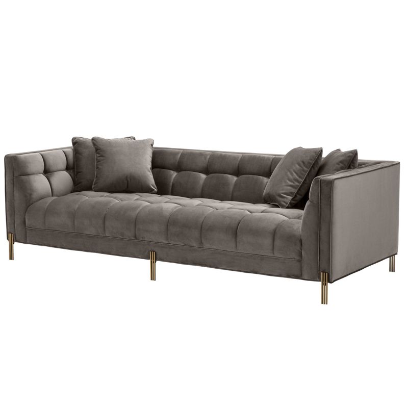 Диван Eichholtz Sofa Sienna grey Серый Матовая латунь Диван Eichholtz Sofa Sienna grey Серый Матовая латунь в Волгограде | Loft Concept