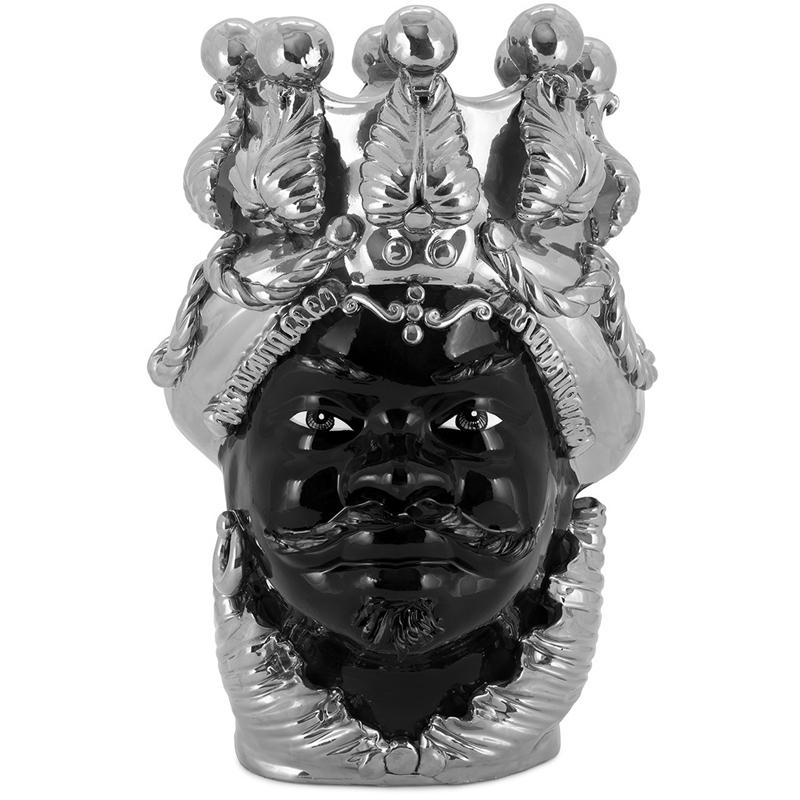 Ваза VASE MORO MAN BIG DREAMS silver Черный Серебряный Ваза VASE MORO MAN BIG DREAMS silver Черный Серебряный в Волгограде | Loft Concept