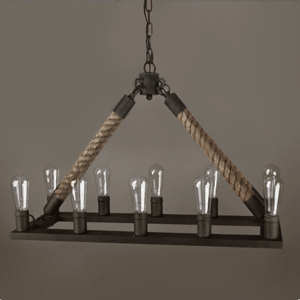 Люстра Square Mini 10 Loft Rope Light Коричневый Люстра Square Mini 10 Loft Rope Light Коричневый в Волгограде | Loft Concept