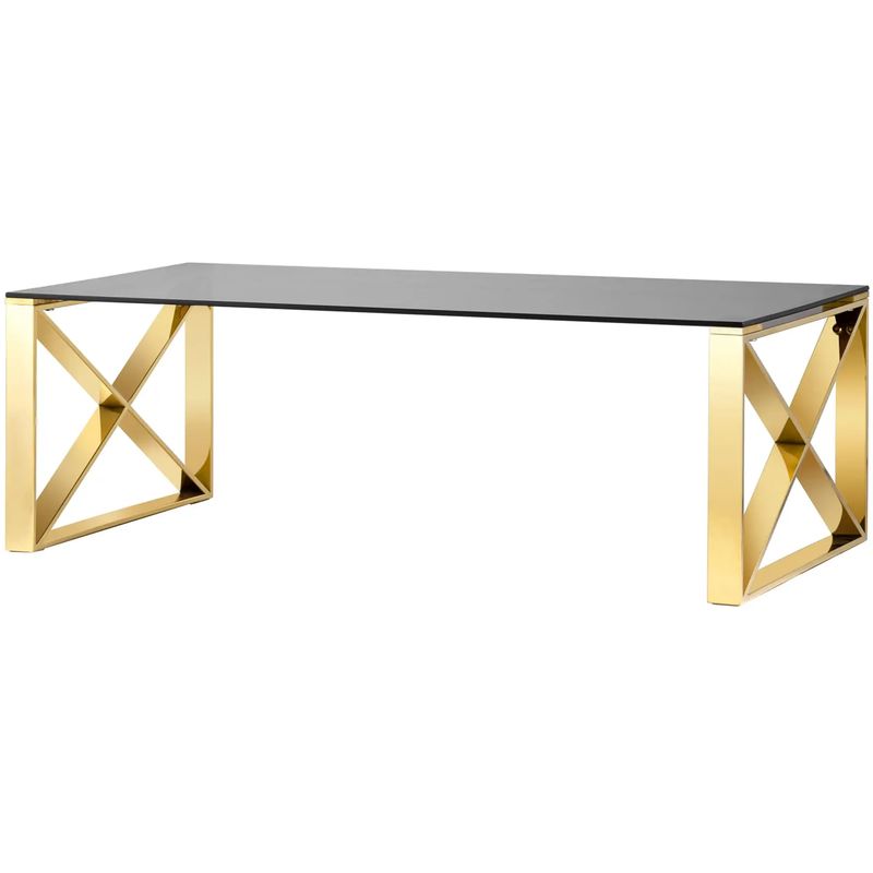 Столик кофейный Lannes Collection Gold Золотой Стекло Смок Столик кофейный Lannes Collection Gold Золотой Стекло Смок в Волгограде | Loft Concept