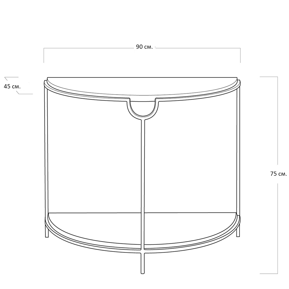Консоль полукруглая с 2-мя полками Semicircular Console Консоль полукруглая с 2-мя полками Semicircular Console в Волгограде