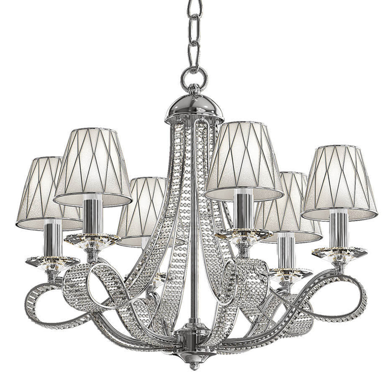 Люстра Franseza Chandelier chrome 67 Хром Белый Люстра Franseza Chandelier chrome 67 Хром Белый в Волгограде | Loft Concept