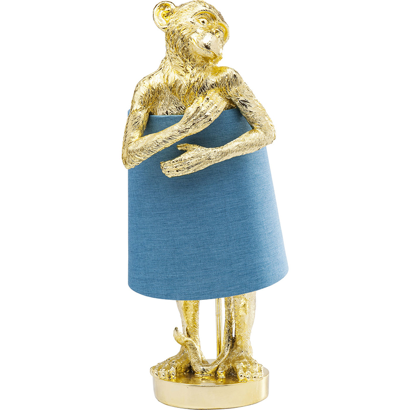 Настольная лампа Golden Monkey Hugging Lampshade Золотой Светло-синий Настольная лампа Golden Monkey Hugging Lampshade Золотой Светло-синий в Волгограде | Loft Concept