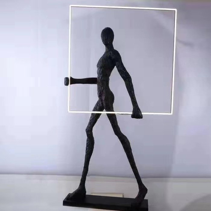 Торшер Man carries light square Черный Торшер Man carries light square Черный в Волгограде | Loft Concept