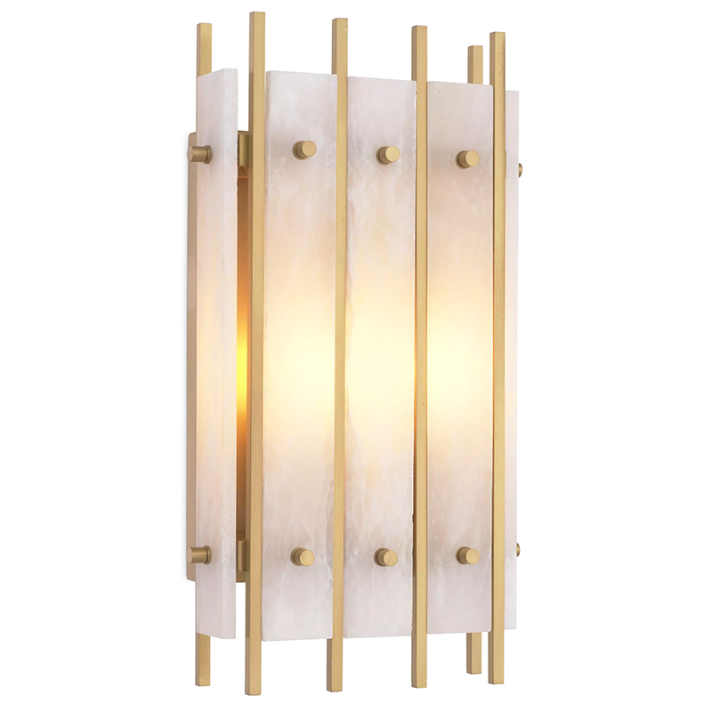Бра Eichholtz Wall Lamp Sparks S Alabaster Латунь Бежевый Белый Мрамор Bianco Бра Eichholtz Wall Lamp Sparks S Alabaster Латунь Бежевый Белый Мрамор Bianco в Волгограде | Loft Concept