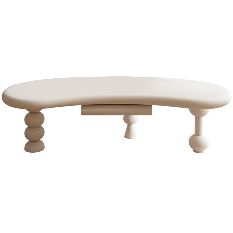 Кофейный стол с ящиком Martina Unique Shape Coffee Table Бежевый Кофейный стол с ящиком Martina Unique Shape Coffee Table Бежевый в Волгограде | Loft Concept