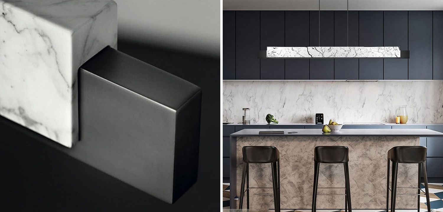 Люстра Leonce Marble Linear Chandelier White - фото