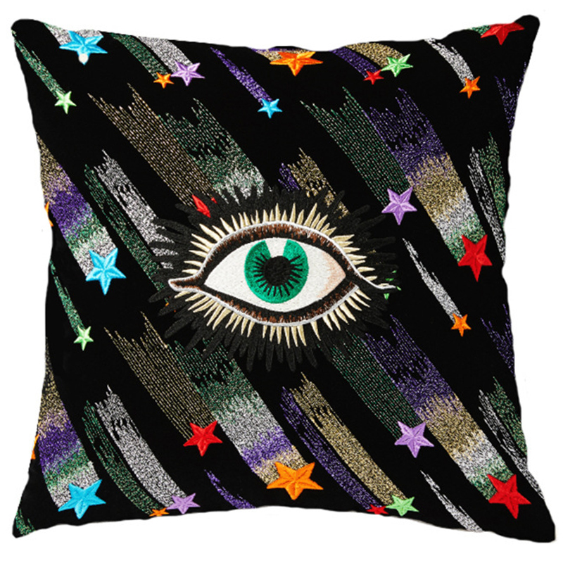 Декоративная подушка Стиль Gucci Starfall Eye Черный Мульти Декоративная подушка Стиль Gucci Starfall Eye Черный Мульти в Волгограде | Loft Concept