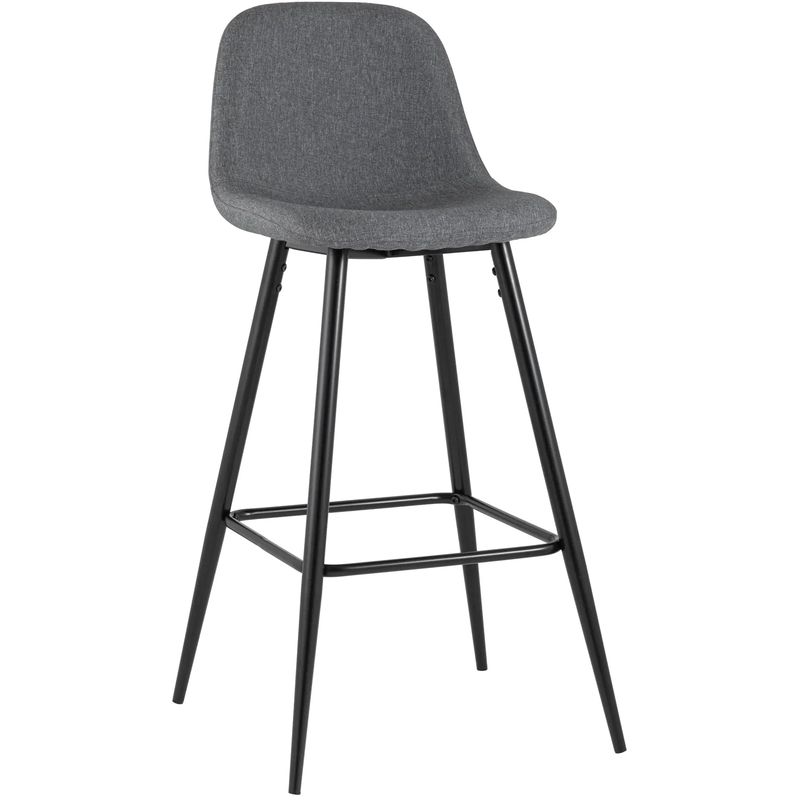 Барный Стул Archie Chair Серая Рогожка Серый Черный в Волгограде | Loft Concept 