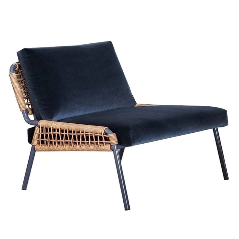 Кресло Patio Lounge Chair Сапфирово-синий Черный Древесина Кресло Patio Lounge Chair Сапфирово-синий Черный Древесина в Волгограде | Loft Concept