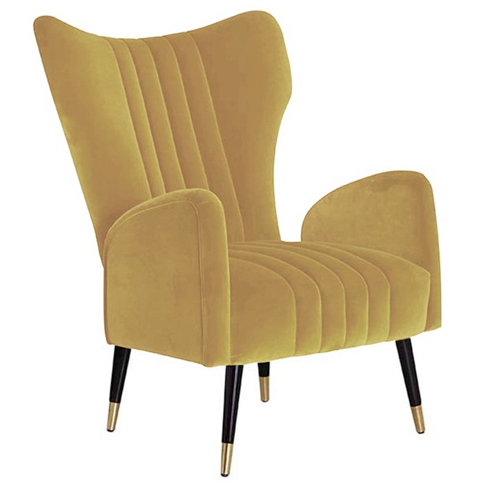 Кресло plant-collections Drummond Armchairs Gold Velvet Желтый в Волгограде | Loft Concept 