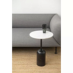 Кофейный столик с белой мраморной столешницей на черном основании Tall Coffee Black and White Table варинант исполнения - 2 | Loft Concept в Волгограде